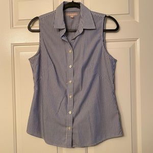 Banana Republic Blue and White Striped Button Down Shirt